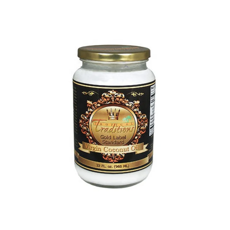 
Custom Adhesive Waterproof Stickers Printing Glossy Lamination Organic Coconut Oil Bottle Labels 