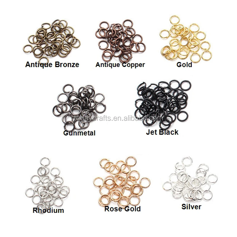 DIY jewelry findings accessory coloured silver gold antique bronze silver copper rose gold colorful iron jewelry jump rings bulk
