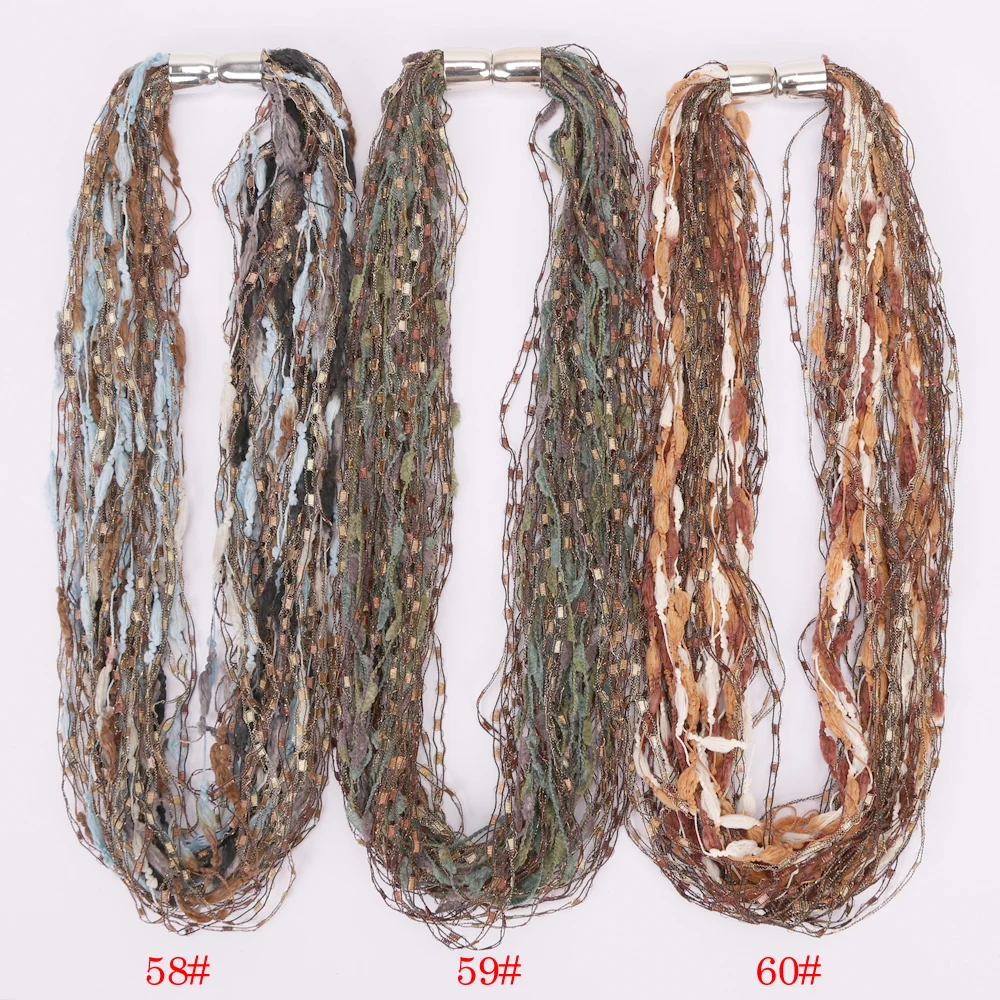 60 цветов ожерелье шарф с магнитной застежкой и конфетти