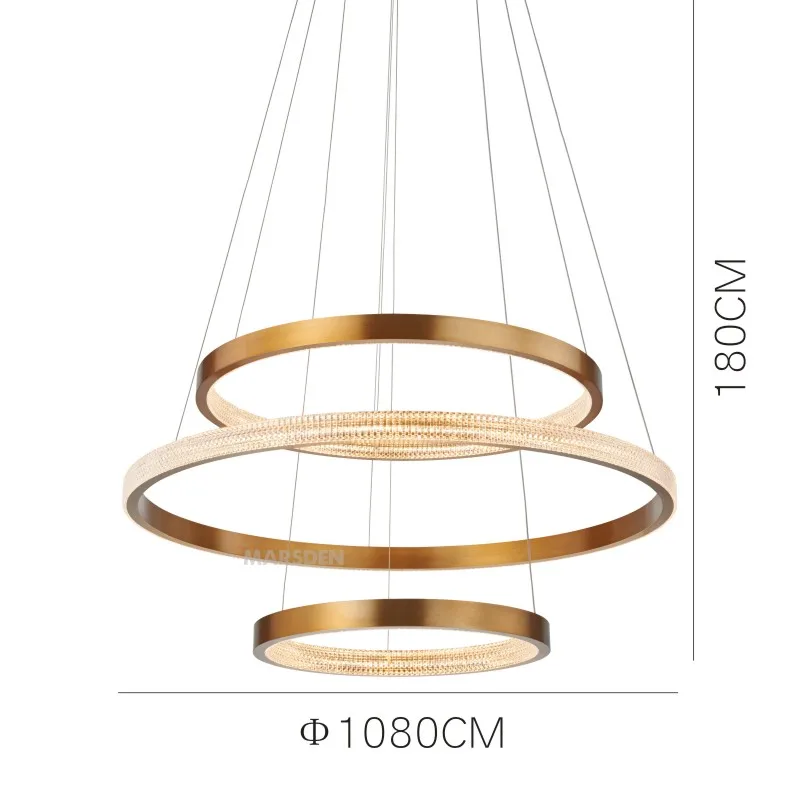 MARSDEN  aluminium Simple hanging decorative modern chandelier luxury acrylic gold led chandelier