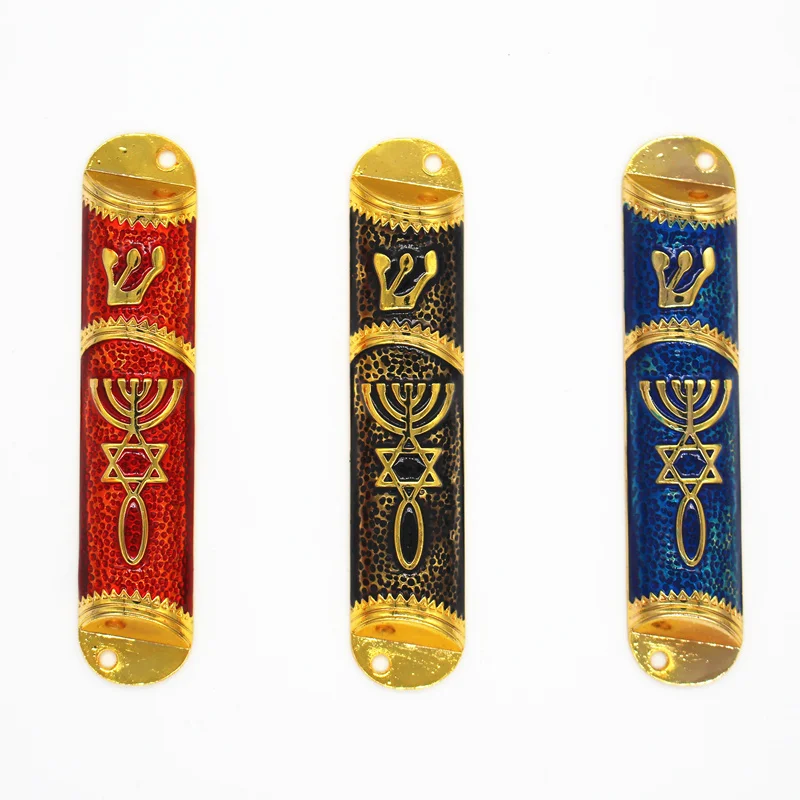 Mezuzah Case Mezuza Rose Flower Design Made in Israel Parchment Scroll Hanukkah Decor