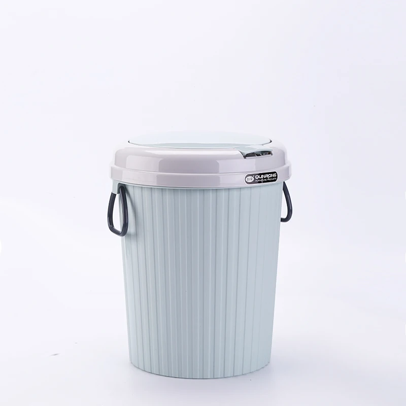 Household Garbage Can Press Pop-Up Lid Toilet Dustbin Small Plastic Waste Bin Kitchen Trash Can