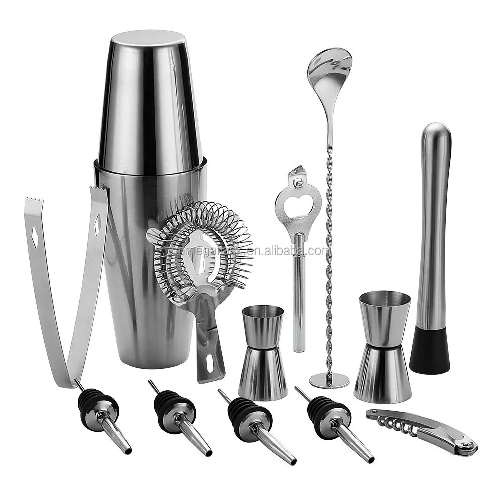 800ML Stainless Steel Boston Shaker Set & Professional Bartender Cocktail Shaker With Jigger And Filter