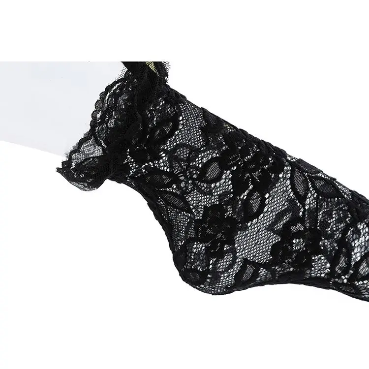 2020 Wholesale Lady Lace Black Socks Lace Fishnet Short Sock For Women