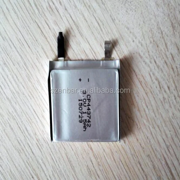 3V 1500mAh Lithium Polymer battery for HF UHF wristband CP443742