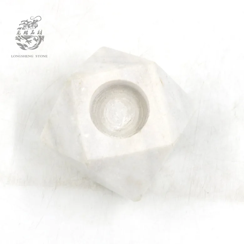 natural stone candle holder 9 cm Marble polyhedral candlestick candle jars