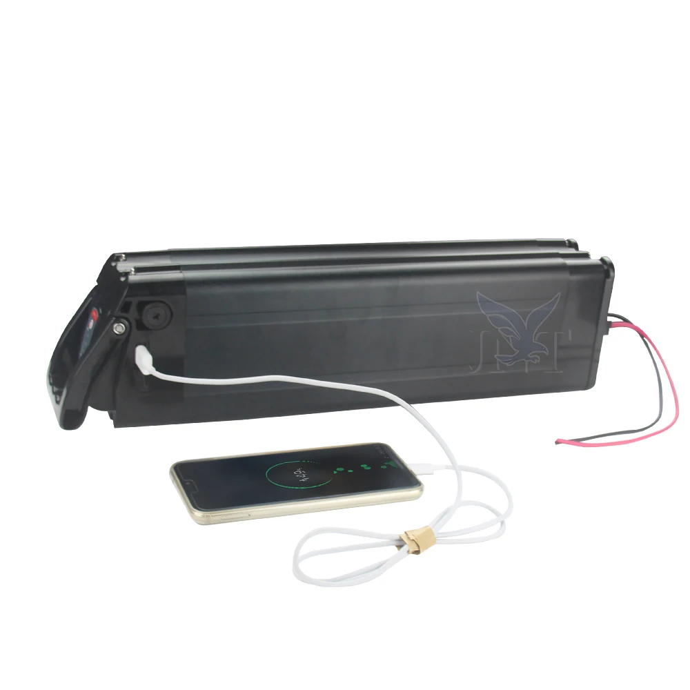 Rechargeable with USB L500MM silver fish 36V 48V 20AH 24AH 28AH lithium battery pack