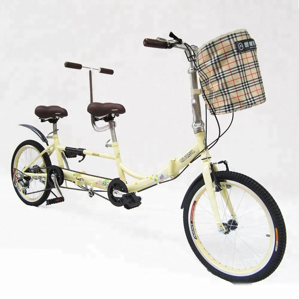 
Double seat folding tandem bike for sightseeing leisure adult tandem bike 