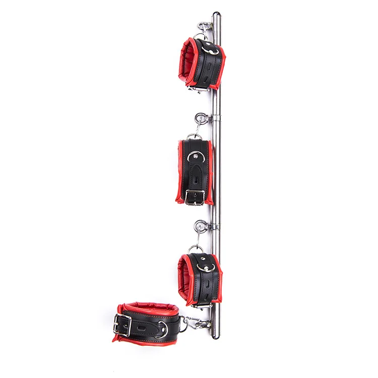 Stainless Steel Bondage Spreader Bar with Metal Hooks for Removable Bondage Cuffs bdsm Adult Game or Fetish