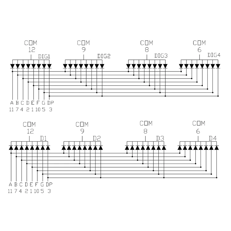 High quality at a reasonable price 0.56 inch 7 segment 4 bit  display clock second dot