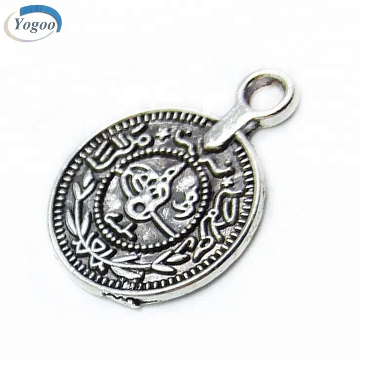 Delicate Custom Engraved Antique Silver Metal Jewelry Tags Charm Pendant for Bracelet
