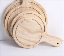 Professional Pine Solid Wood Pizza Cutting Board Pizza Serving Dish Paddle for Cooking Kit