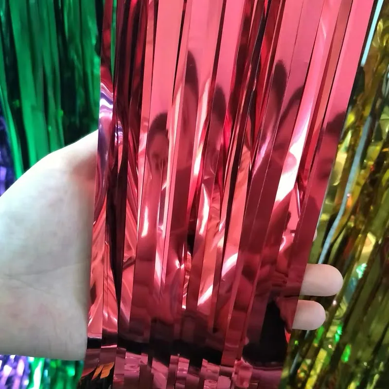 
GiveU Hot Sales Wedding Kid Birthday Party Props Decoration Tinsel Foil Fringe Curtain 