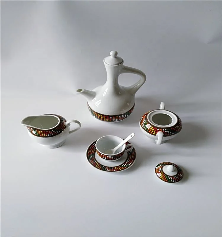 2021 new design 17pcs ethiopian coffee set tilet design for coffee ceremony traditional culture