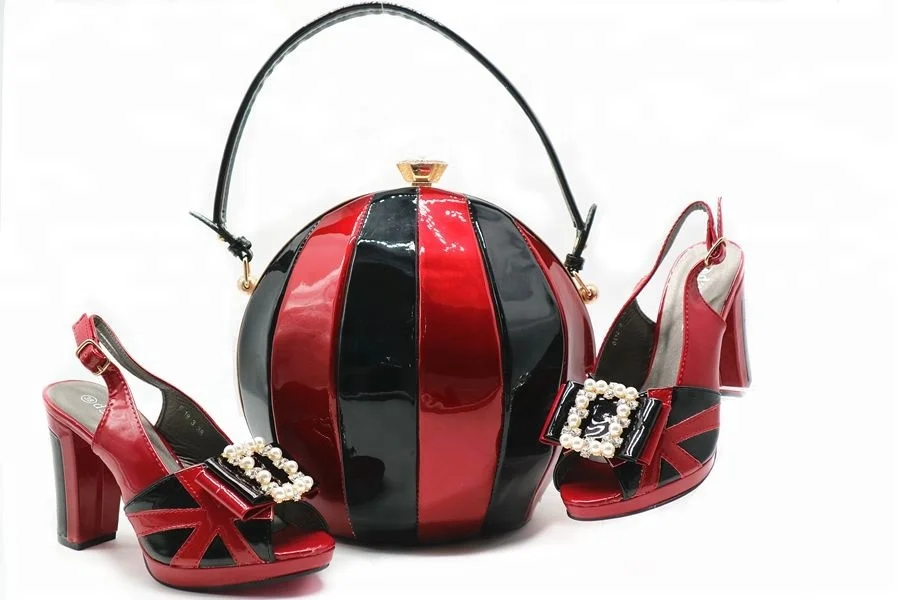 AB5342 Luxury Quality Custom High Heel and Italian Leather Matching Bag Set Italian Shoes and Bag Set