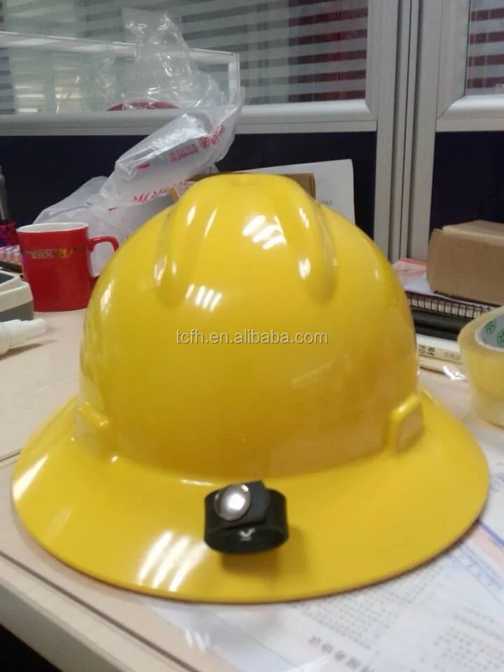 V style Full Brim mining Safety Helmet with CE and ANZI standard can install lamp holder