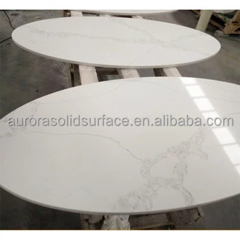 Quartz Slabs Table China Top-5 Professional Factory Round Quartz Stone Table/calacatta White Calacatta Artificial Stone Big Slab