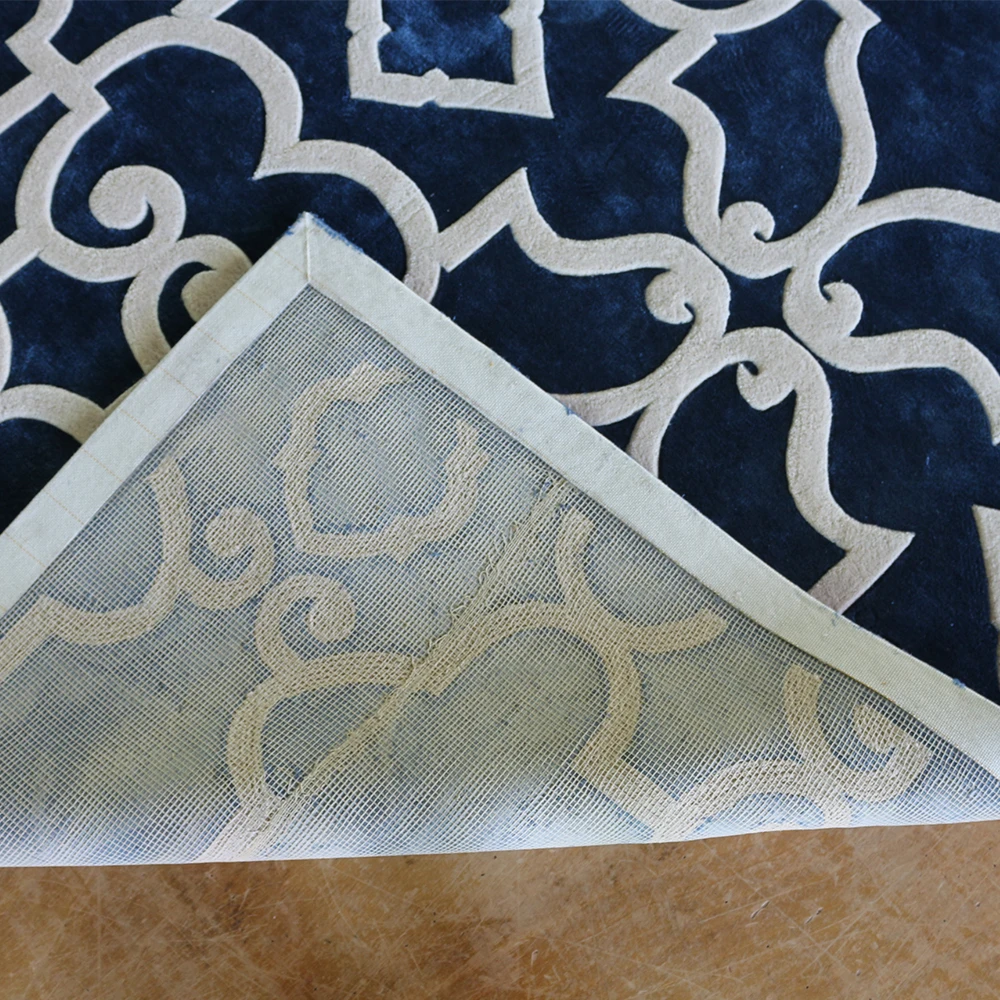 Wholesale Custom Luxury Carpet royal palace rugs blue viscose silk rug carpet luxury rug carpet