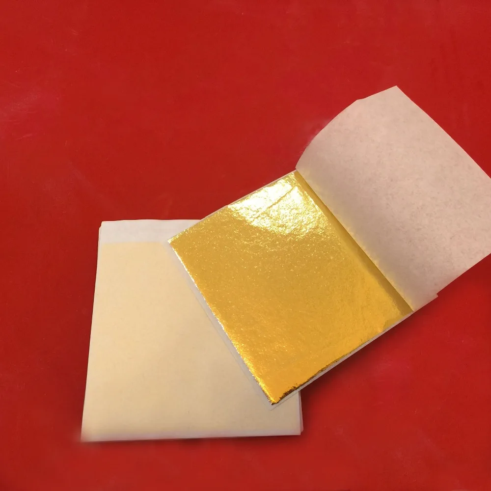 Заводская Цена Тайвань Золотая фольга бумага Тайвань золотой лист 9*9 см для украшения интерьера