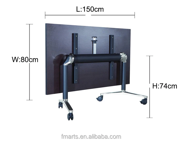 Guangzhou Furniture Market Flip Top Foldable Desk Office Folding Training Room Table With Wheels