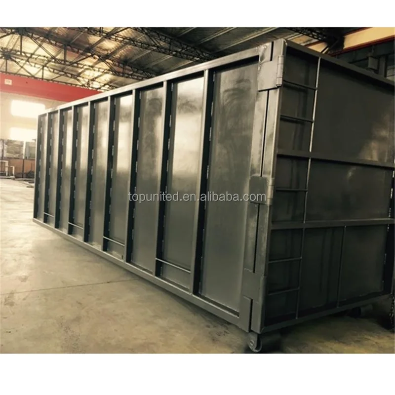 
Customized size stackable hook lift bin with single door 