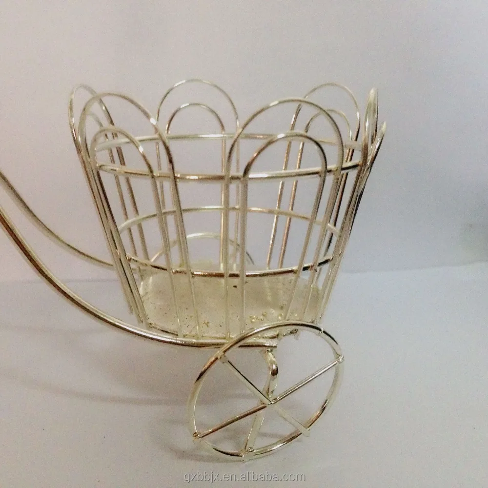 Table decorations artificial flower arranging wedding decoration barrel mini metal wire bicycle basket