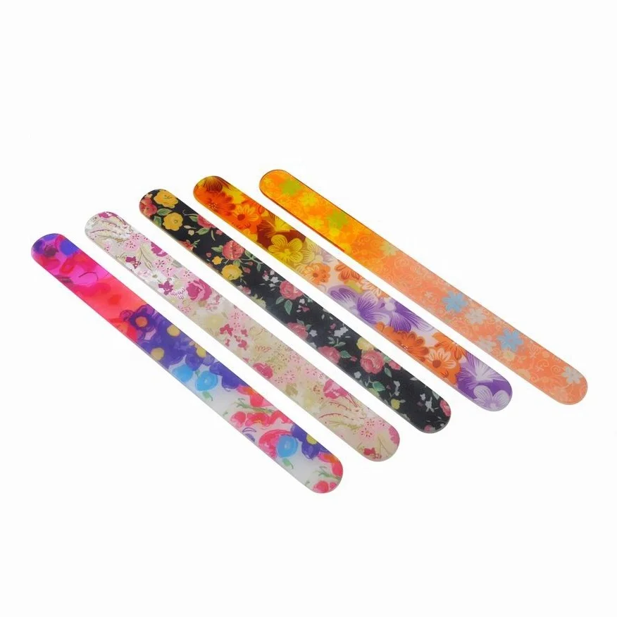 Newly Professional Double Sided Glass Nail Files with Case -Round Tip Pedicure Crystal Nail File for Natural and Acrylic Nails