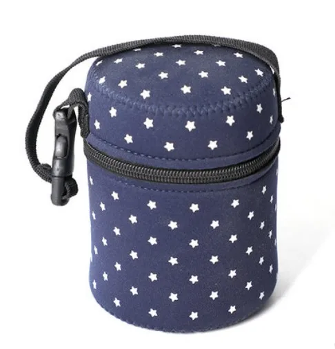 Custom insulated neoprene sublimation blank thermal round lunch tote bag /bottle carry cooler holder cover with strap and zipper