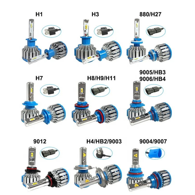 Auto Car Light Bulbs T1 Led H4 H7 H11 Led Light Headlight Bulb For Car