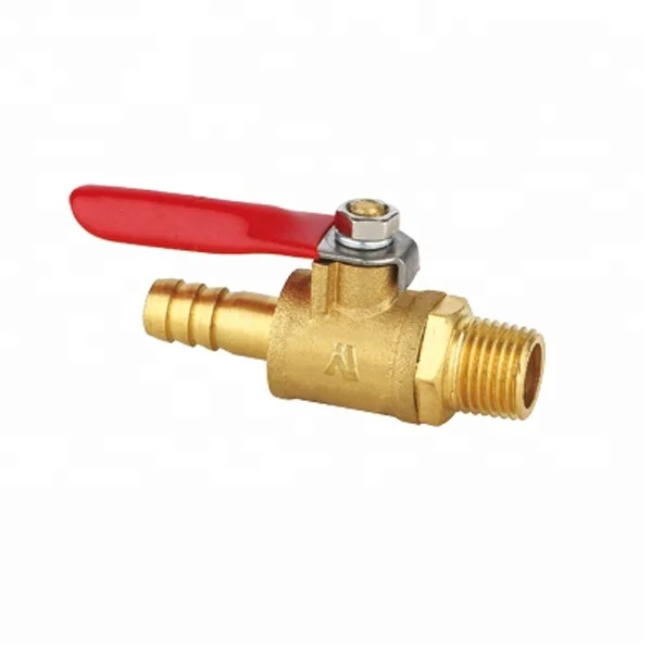 Brass Pneumatic Component Barb Connection Mini  Gas Ball Valve
