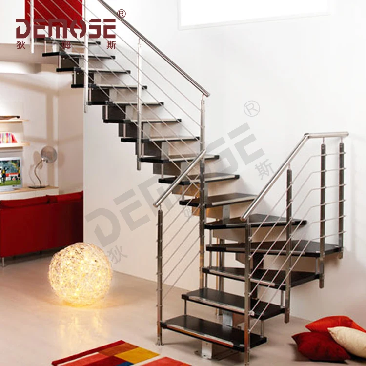 portable stairs steel pipe stair handrail wooden ladder stair