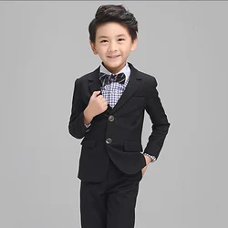 Официальный костюм для мальчиков на заказ, костюм с платьем на пуговицах, клетчатый костюм для малышей, блейзер, костюм из двух предметов, дизайнерский костюм с рисунком