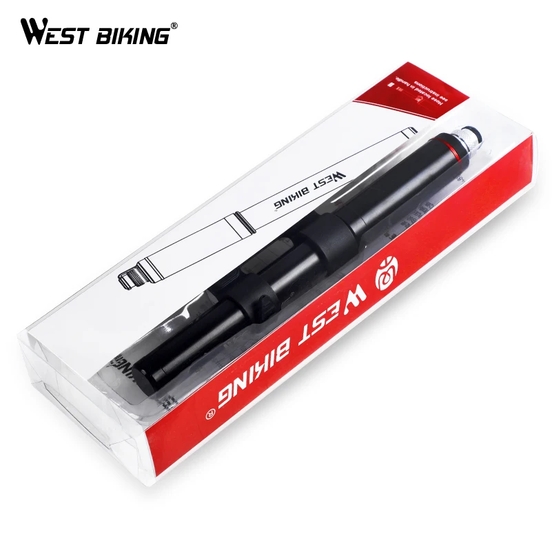 WEST BIKING High Pressure Portable Bike Tool Mini Air Pump with Presta Schrader Mini Basketball Bike Bicycle Hand Tire Air Pump