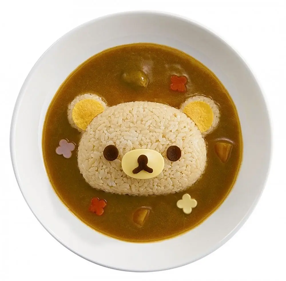 
Chinese Supplier Newest Plastic Rilakkuma Bento Rice Mould and Vegetable Cutter Set for Curry 