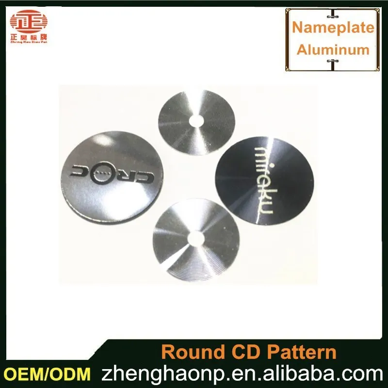
Custom blank cd logo aluminum nameplates for machine 