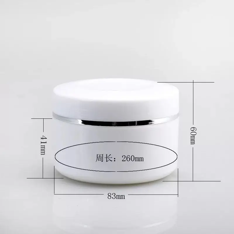 100ml 200ml 250ml 300ml  500ml Plastic PP white cosmetic cream jar with spoon and sealing ring / facial cream jars container