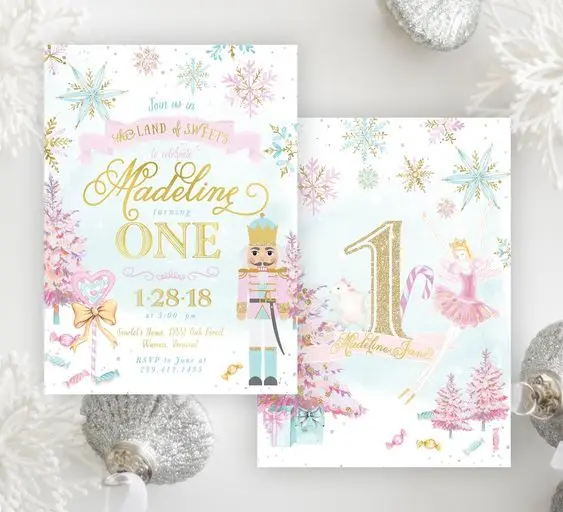 
High Quality Custom Gold Foil Birthday Party Invitation Card with paper material made 