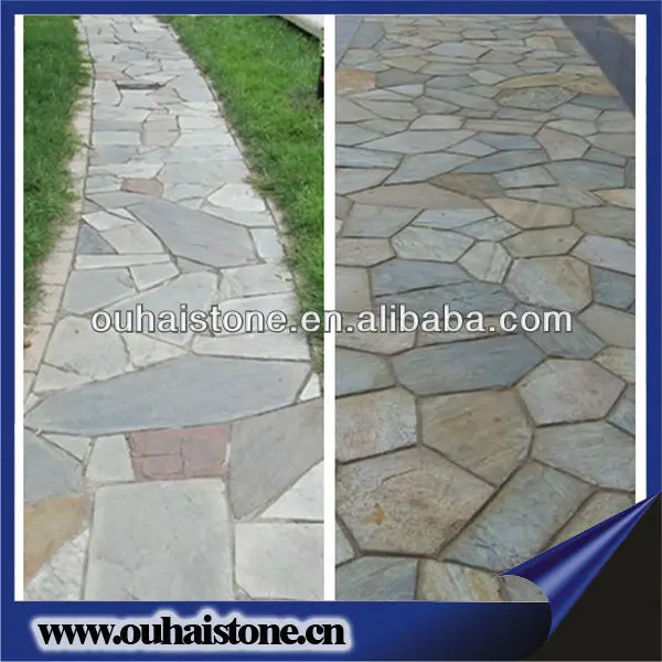 Useful paving stones natural rusty outdoor flagstone flooring