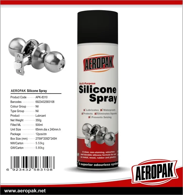 Aeropak brand mold release agents spray silicone oil lubricant spray