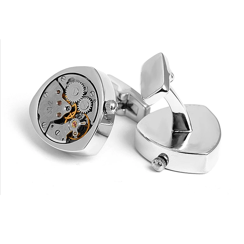 Mechanical cufflinks watch movement steampunk cufflinks