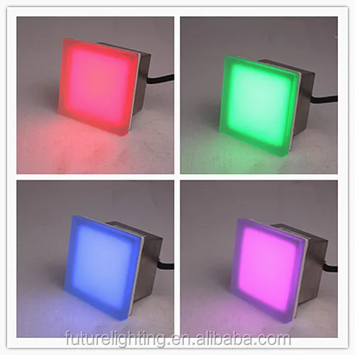
Outdoor garden IP67 floor tiles RGB color changing LED step brick light 