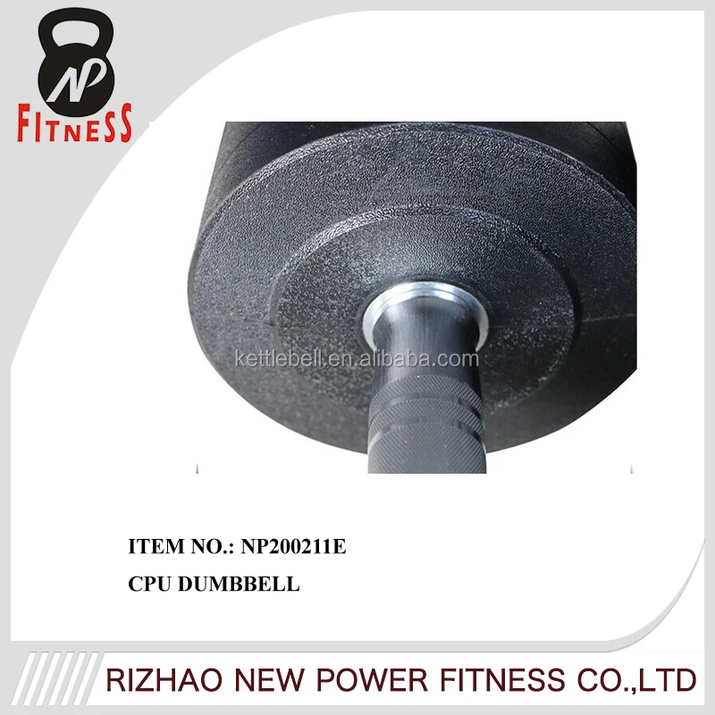 solid one piece CPU dumbbells with colourful logo in kg and lbs