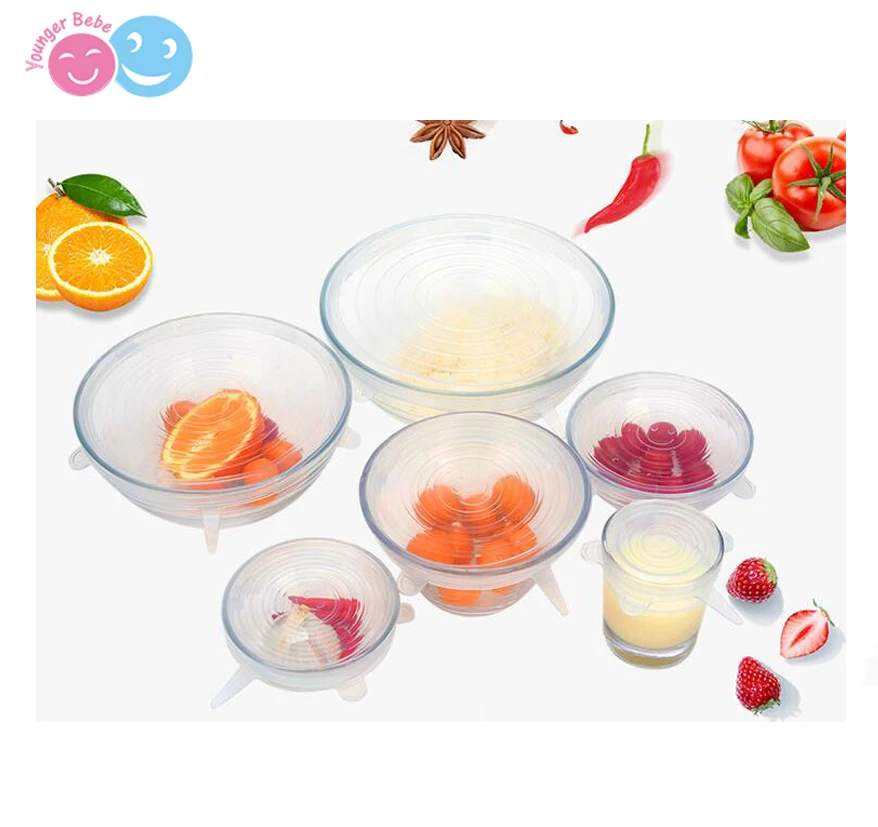 Reusable Seal Lid Durable and Expandable Food Covers Keeping Food Fresh Dishwasher and Freeze