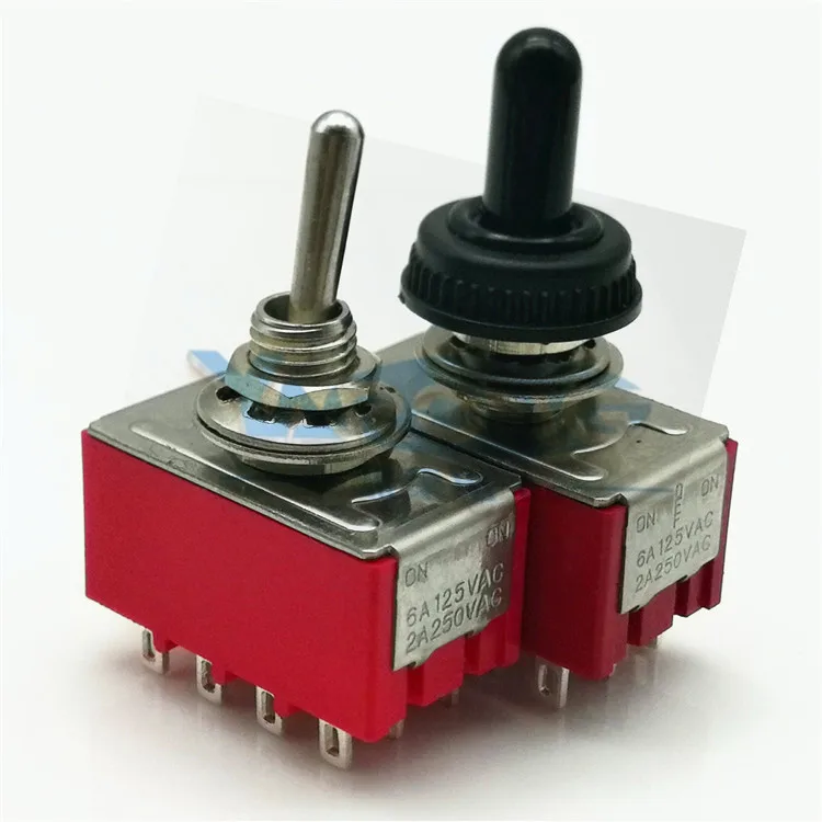 MTS-403 6MM 4PDT Latching Miniature Toggle Switch ON OFF ON 12Pin