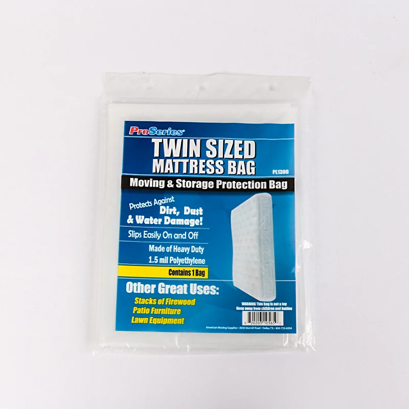 Packing Bag for Mattress Queen Moving Plastic Sample Carton Square Bottom Bag Heat Seal LDPE Storage Gravure Printing HDPE HS