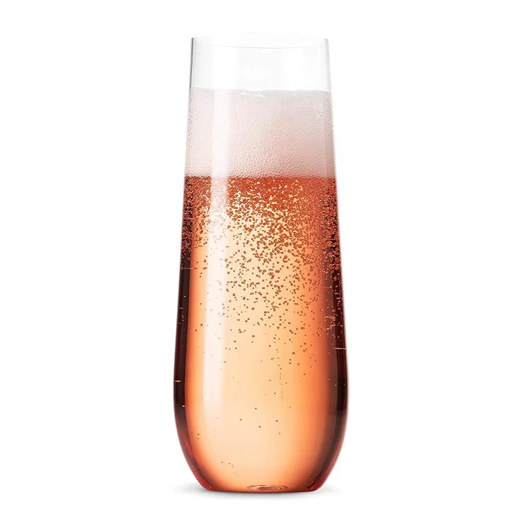 
9oz Novelty Elegant Party Stemless Champagne Flute Glass Wholesale Bulk 