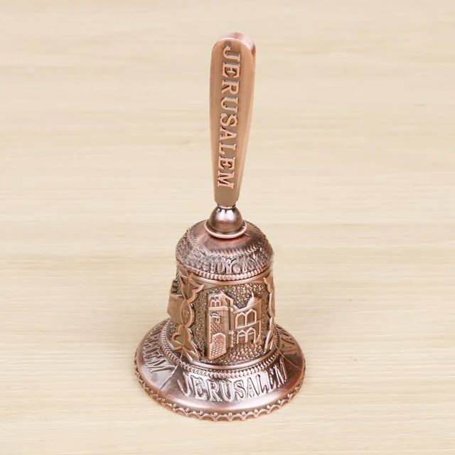 Custom Zinc Alloy Jerusalem Religion Hand Bells