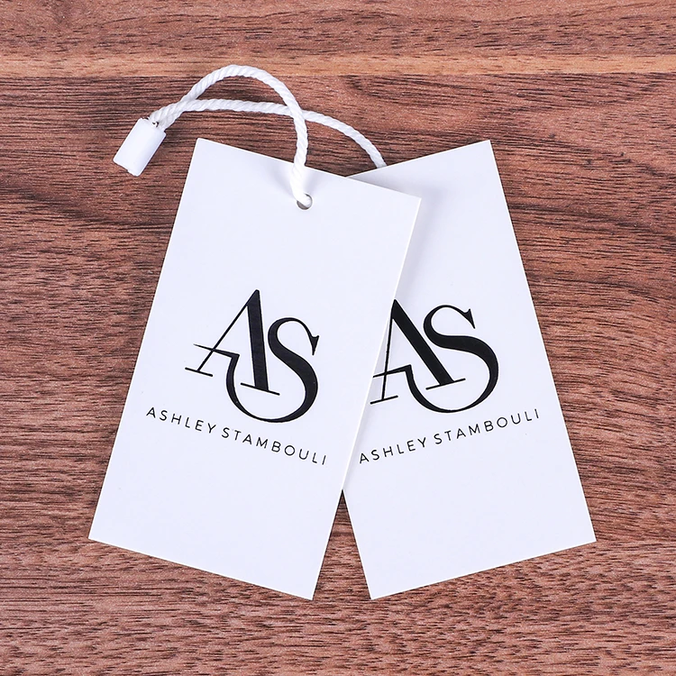 Customized label new paper  hang tag,High Quality Own Brand Embossed Logo Seal Watch Thick Paper Tag with eyelet ring