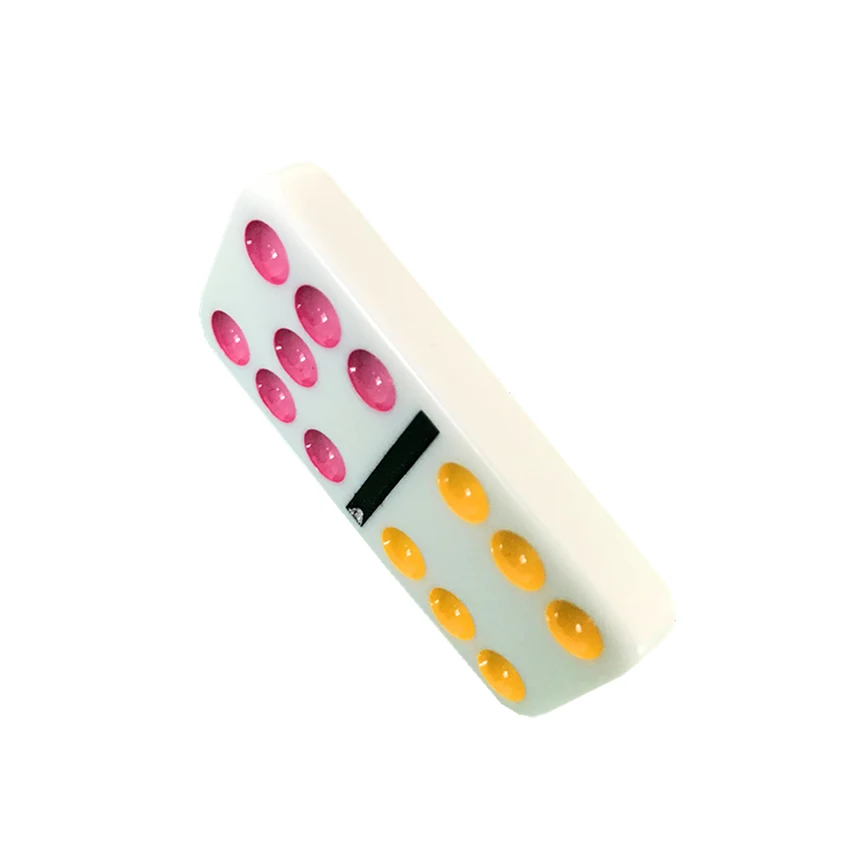 YUANHE Double 12 color Dot Dominoes with tin box custom  colored dominoes