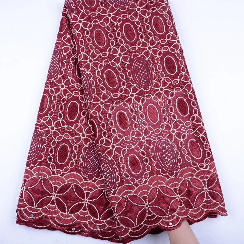 
New Design African Cotton Lace Fabric Embroidered Guipure Cotton For Bridal Wedding Sewing Dresses 1510 